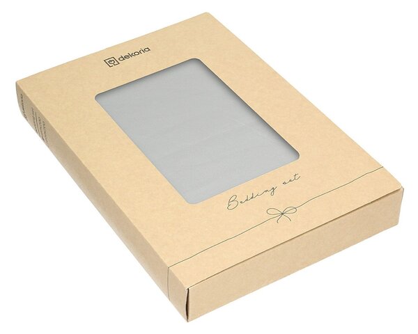 Lenjerie de pat din satin de bumbac Light grey 160x200 cm