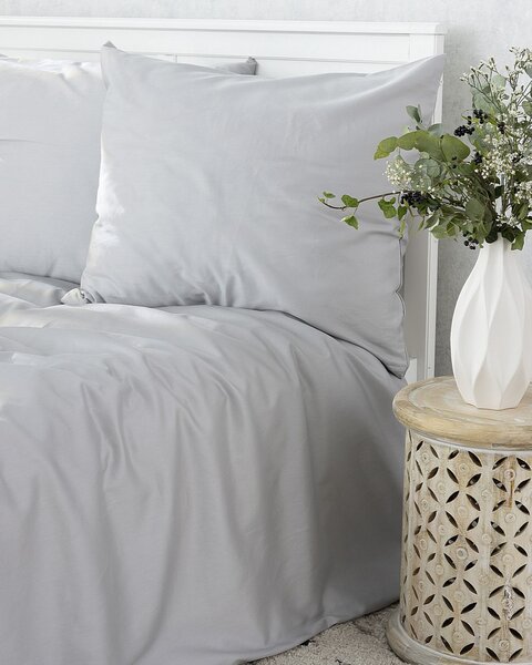 Lenjerie de pat din satin de bumbac Light grey 160x200 cm