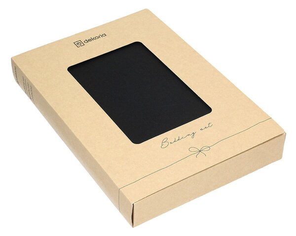 Lenjerie de pat din satin de bumbac Black 160x200 cm