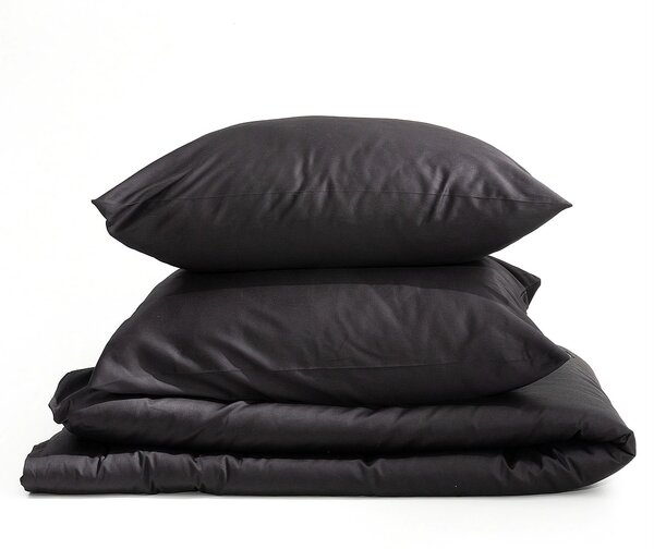 Lenjerie de pat din satin de bumbac Black 160x200 cm