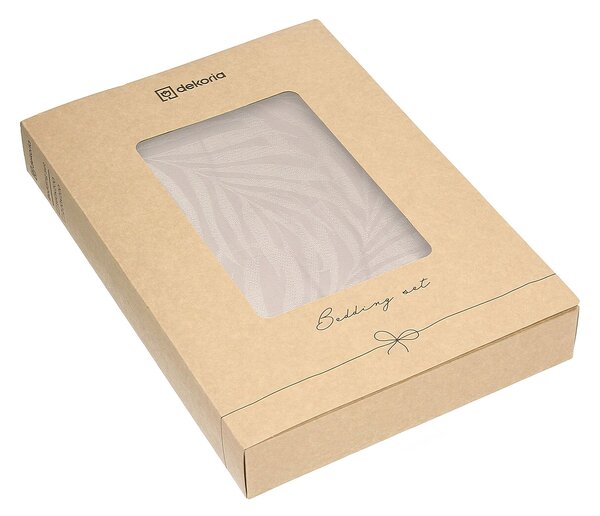 Lenjerie de pat din satin Jacquard Soft Sand 160x200 cm