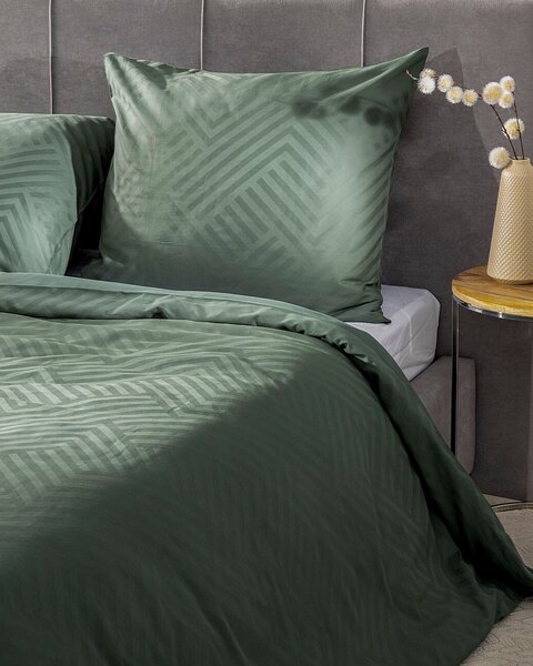 Lenjerie de pat din satin Jacquard Pine Green 160x200 cm