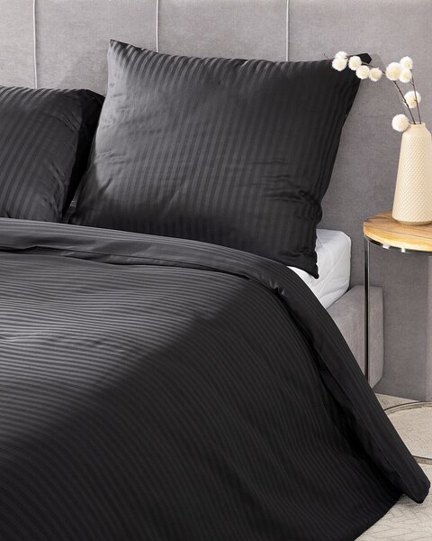 Lenjerie de pat din satin Jacquard Midnight Shadow 160x200 cm