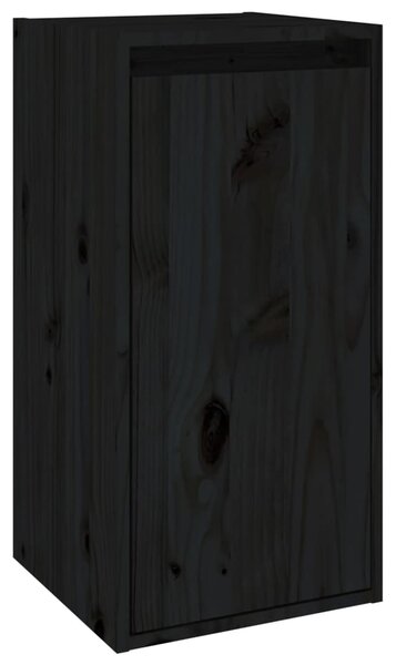 Dulap de perete, negru, 30x30x60 cm, lemn masiv de pin