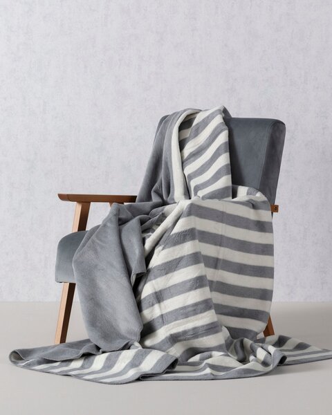 Pătură Cosy Home 150x200 cm grey stripes