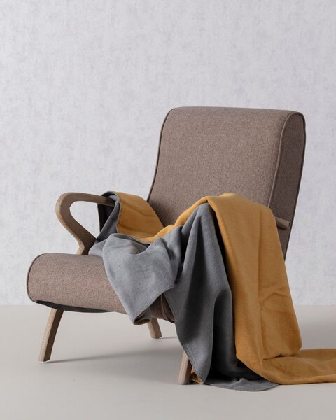 Pătură Cosy Home 150x200 cm mustard/grey