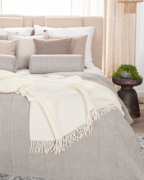 Pătură Boucle 140x200 cm white cream