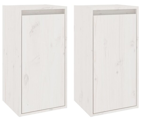 Dulapuri de perete, 2 buc., alb, 30x30x60 cm, lemn masiv de pin