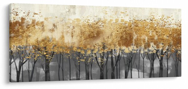Tablou - Copaci aurii (120x50 cm)