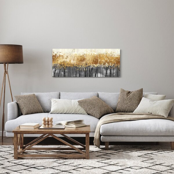 Tablou - Copaci aurii (120x50 cm)