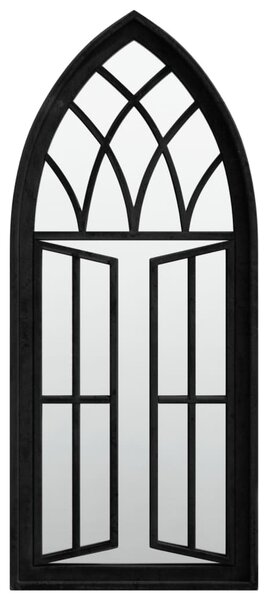 Oglindă de grădină, negru, 70x30 cm, fier, uz exterior