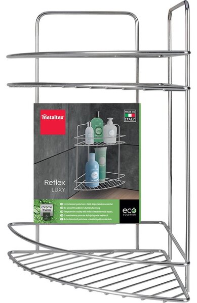 Raft pentru baie argintiu lucios din oțel Luxy – Metaltex