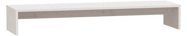 Suport pentru monitor, alb, 100x27x15 cm, lemn masiv pin