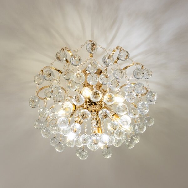 Lustră de cristal aplicată Brilagi CRYSTAL 6xE14/60W/230V auriu