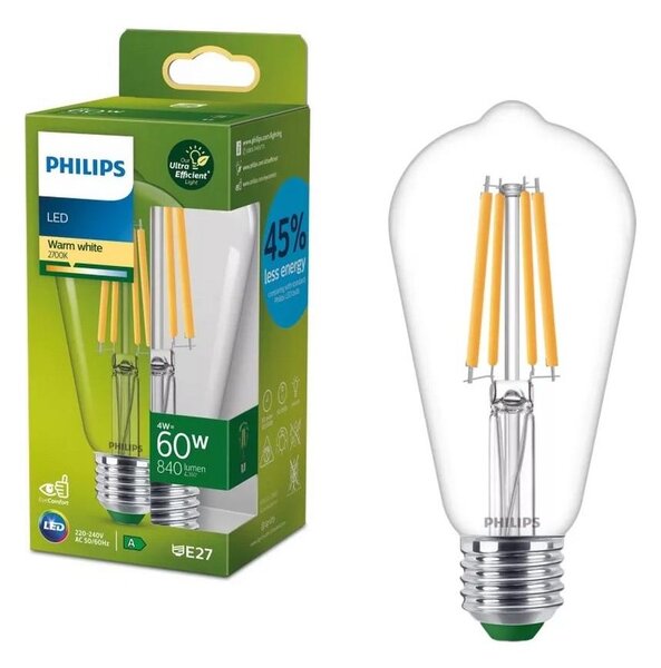 Bec LED Philips ULTRAEFFICIENT VINTAGE ST64 E27/4W/230V 2700K