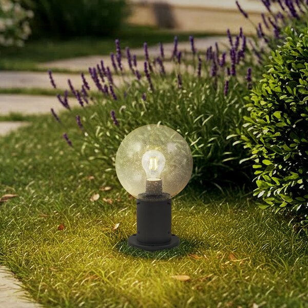 Lampă de Exterior Lindby, Dangan, reglabil, Negru, Terasă, Sticlă, Modern