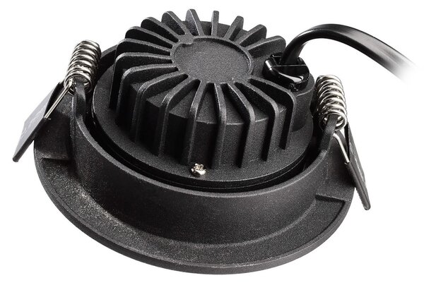Deko-Light Plafonieră LED încastrată Dione, IP44, 4.000 K, negru, dimabil, reglabil, Negru, Baie, Aluminiu, Modern, Corpuri de iluminat încastrate rotunde