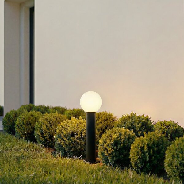 Lindby Lampă cu soclu Dangan, negru/alb, înălțime 60 cm, sticlă, reglabil, Negru, Sticlă, Modern