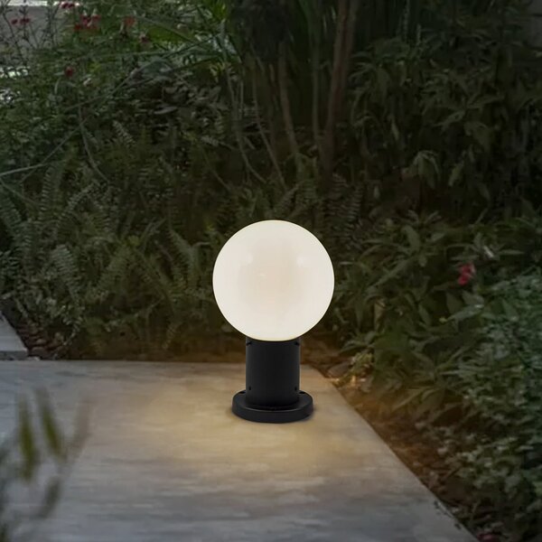Lindby Lampă cu soclu Dangan, negru/alb, înălțime 32 cm, sticlă, reglabil, Negru, Sticlă, Modern