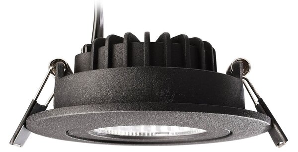Deko-Light Plafonieră LED încastrată Dione, IP44, negru, dimabil până la cald, reglabil, Negru, Baie, Aluminiu, Modern, Corpuri de iluminat încastrate rotunde