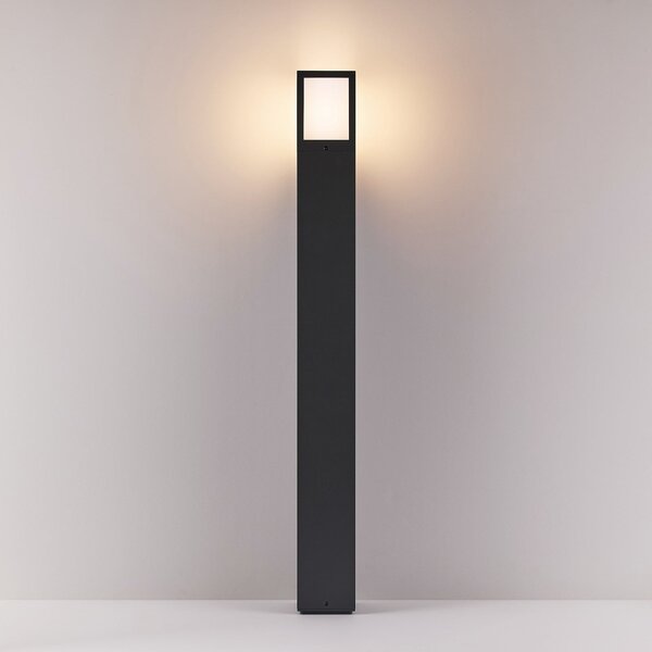 Deko-Light Bornă luminoasă Facado II, înălțime 100 cm, unghiulară, gri închis/opal, reglabil, Gri, Aluminiu