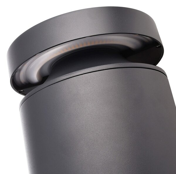 Deko-Light Lampă cu soclu Faro LED, înălțime 25 cm, gri închis, DALI, 3.000K, reglabil, Negru, Aluminiu, Modern