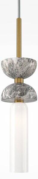 Maytoni lampă suspendată Kyoto, aur, Ø 10 cm, marmură, sticlă, reglabil, Auriu / Alamă, Camera de zi / sufragerie, Marmură