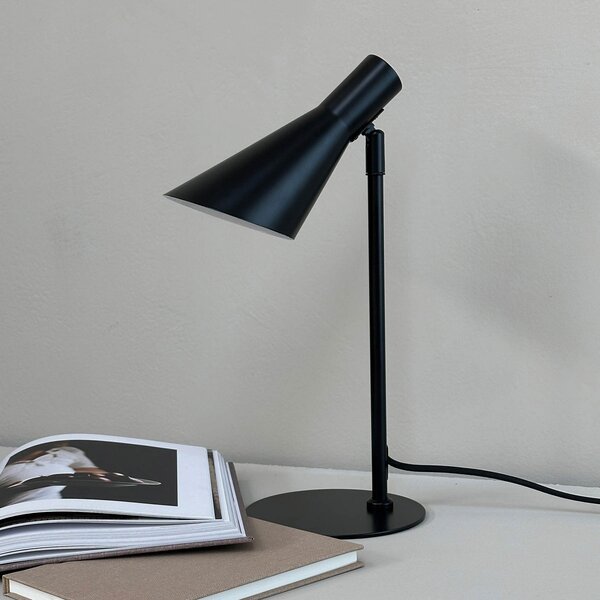 Dyberg Larsen Lampă de masă DL12, negru, înălțime 39,5 cm, metal, Negru, Camera de zi / sufragerie, Metal, Design