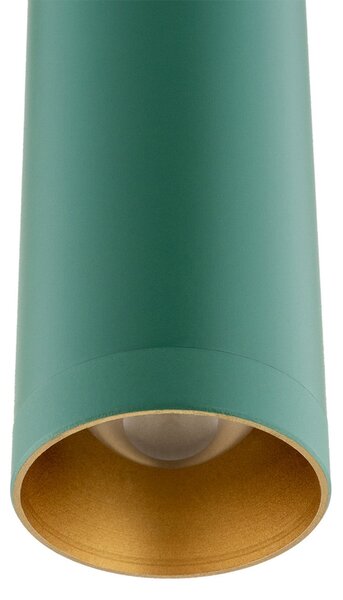 Argon Lampă suspendată LED Rulo, verde, Ø 3,2 cm, oțel, 3000 K, Verde, Camera de zi / sufragerie, Metal
