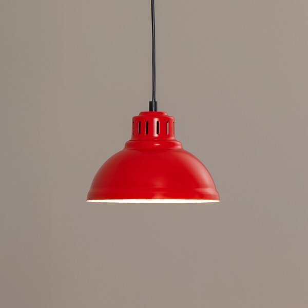 Luminex Lampă suspendată Sven, 1 bec, roșu, oțel, E27, reglabil, Roșu, Camera de zi / sufragerie, Metal, Design industrial