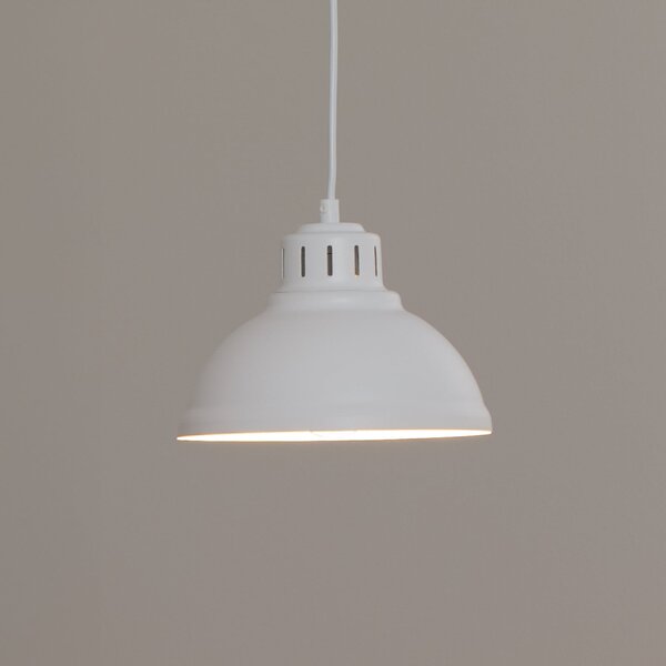 Luminex Lampă suspendată Sven, 1 bec, alb, oțel, E27, reglabil, Alb, Camera de zi / sufragerie, Metal, Design industrial