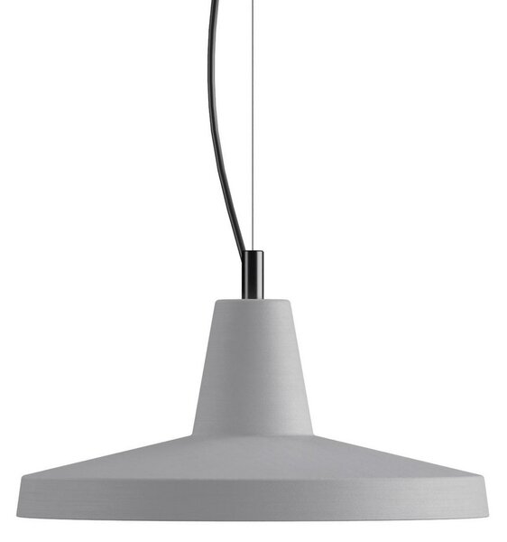 Karman Lampă suspendată Gangster, gri, Ø 35 cm, ceramică, E27, reglabil, Gri, Camera de zi / sufragerie, Ceramică, Design