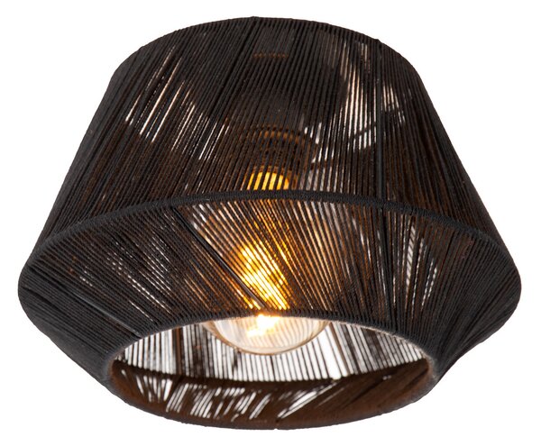 Lucide Plafonieră Jessica, negru, Ø 30 cm, bumbac, reglabil, Negru, Camera de zi / sufragerie, Țesătură / Textil