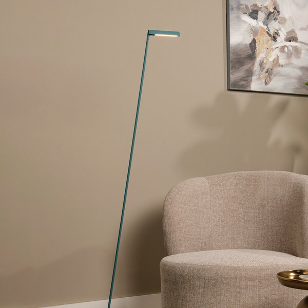 Lucide Lavale Lampadar LED, turcoaz, dimabil, înălțime 138 cm, reglabil, Albastru, Camera de zi / sufragerie, Metal, Modern