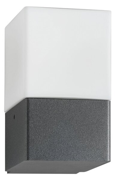 LCD Aplică de exterior Linus, grafit, oțel inoxidabil, sticlă opală, E27, reglabil, Negru, Oțel inoxidabil, Modern