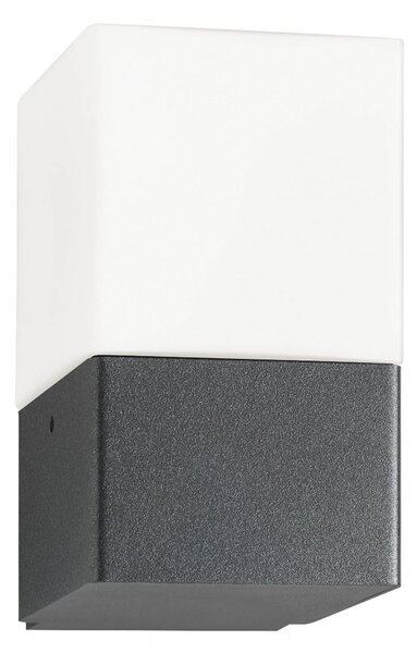 LCD Aplică de exterior Linus, grafit, oțel inoxidabil, sticlă opală, E27, reglabil, Negru, Oțel inoxidabil, Modern