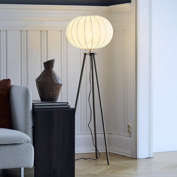 PR Home Lampă de podea Base, bronz, înălțime 125 cm, material textil, Bronz / Alamă Veche, Camera de zi / sufragerie, Metal, Umbrelă în picioare