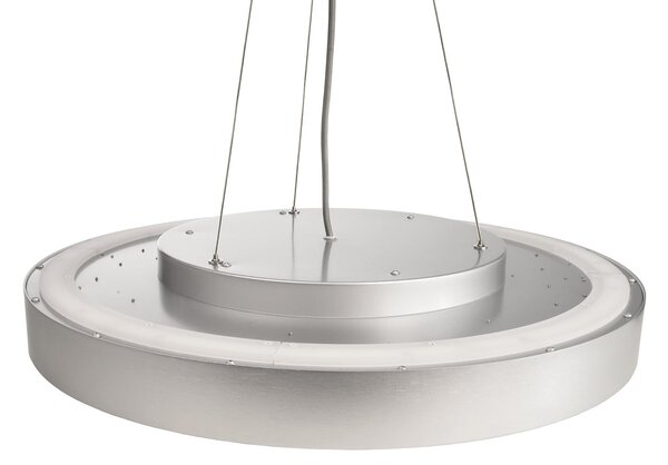 Deko-Light Menkar Lampă suspendată LED, argintie, Ø 60 cm, CCT, sus/jos, reglabil, Metalic, Aluminiu, Modern