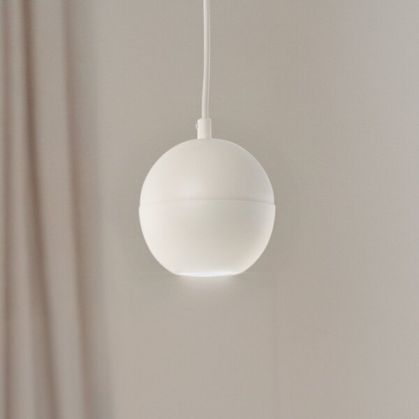 HELAM Lampă suspendată Midway, culoare nisip, metal, Ø 12 cm, GU10, Bej, Camera de zi / sufragerie, Metal