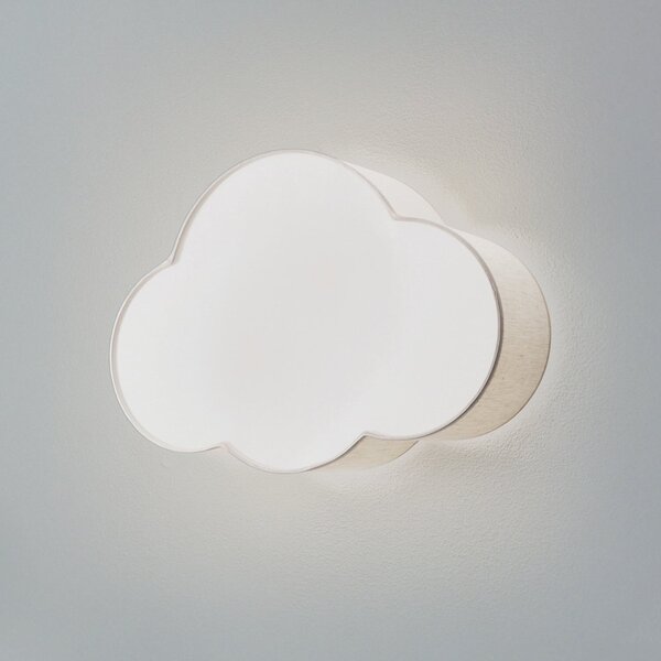 TK Lighting Aplică de perete Cloud, bej, 43 cm lățime, textil, nor, E27, reglabil, Bej, Camera copiilor, Țesătură / Textil, Viața tânără