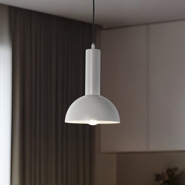 SIGMA Lampă suspendată Vitrum cupola S, gri, semicirculară, Ø 19 cm, reglabil, Bej, Camera de zi / sufragerie, Metal, Modern