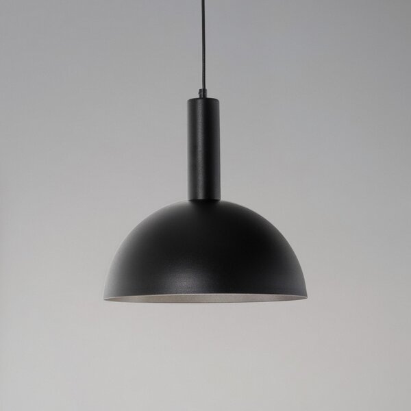 SIGMA Vitrum cupola M lampă suspendată, neagră, semicirculară, Ø 30 cm, reglabil, Negru, Camera de zi / sufragerie, Metal, Modern