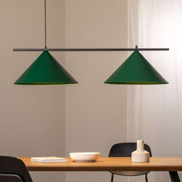 Eko-Light Lampă suspendată Capital, verde, 2 becuri, Ø 46 cm, GX53, reglabil, Verde, Camera de zi / sufragerie, Metal, Modern