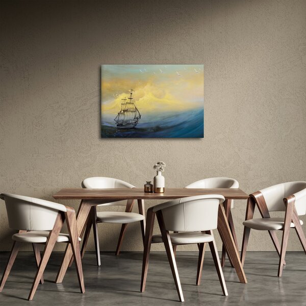 Tablou - Pictură barcă pe mare (70x50 cm)
