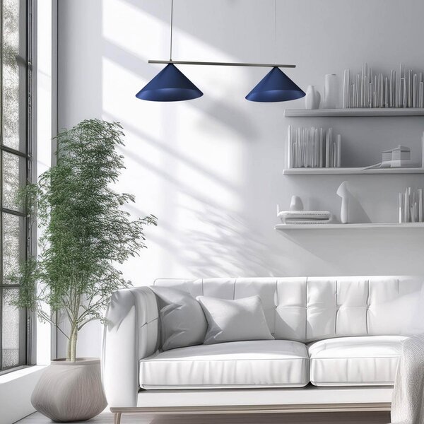 Eko-Light Lampă suspendată Capital, albastru, 2 becuri, Ø 46 cm, GX53, reglabil, Albastru, Camera de zi / sufragerie, Metal, Modern