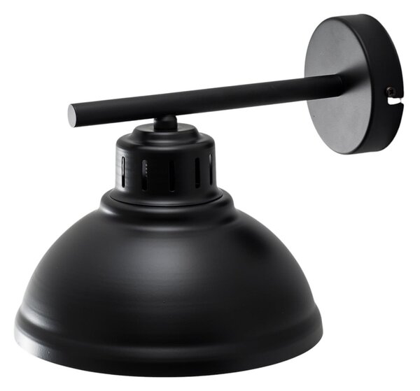 Luminex Aplică de perete Sven, negru-auriu, Ø 21 cm, oțel, reglabil, Negru, Camera de zi / sufragerie, Metal