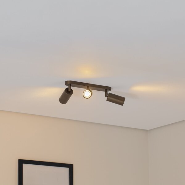 Luminex Spot de tavan Link, titan-auriu, lungime 33 cm, 3 becuri., reglabil, Gri, Camera de zi / sufragerie, Metal, Modern