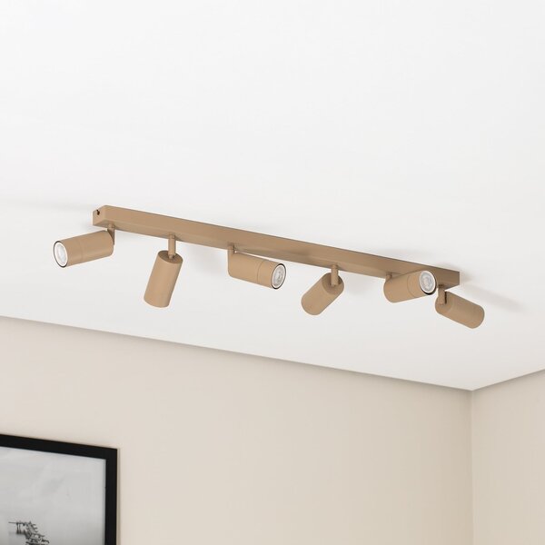 Luminex Spot de tavan Link, bej, lungime 90 cm, 6 becuri., reglabil, Bej, Camera de zi / sufragerie, Metal, Modern