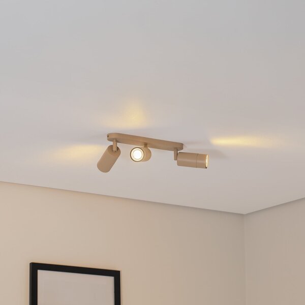 Luminex Spot de tavan Link, bej, lungime 33 cm, 3 becuri., reglabil, Bej, Camera de zi / sufragerie, Metal, Modern