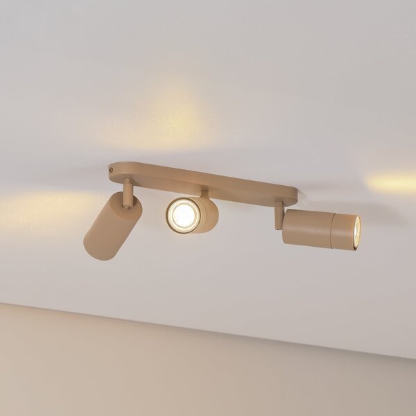 Luminex Spot de tavan Link, bej, lungime 33 cm, 3 becuri., reglabil, Bej, Camera de zi / sufragerie, Metal, Modern